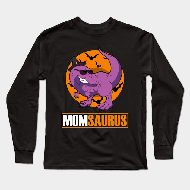 Momsaurus Mama Saurus Halloween Family Dinosaur Long Sleeve T-Shirt by Tesign2020